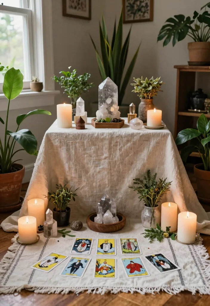 15 Witchy Living Room Ideas for a Dark Mystical Aesthetic - 12. Functional Ritual Space 1