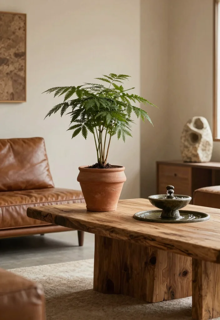 15 Witchy Living Room Ideas for a Dark Mystical Aesthetic - 14. Earthy Elements 1