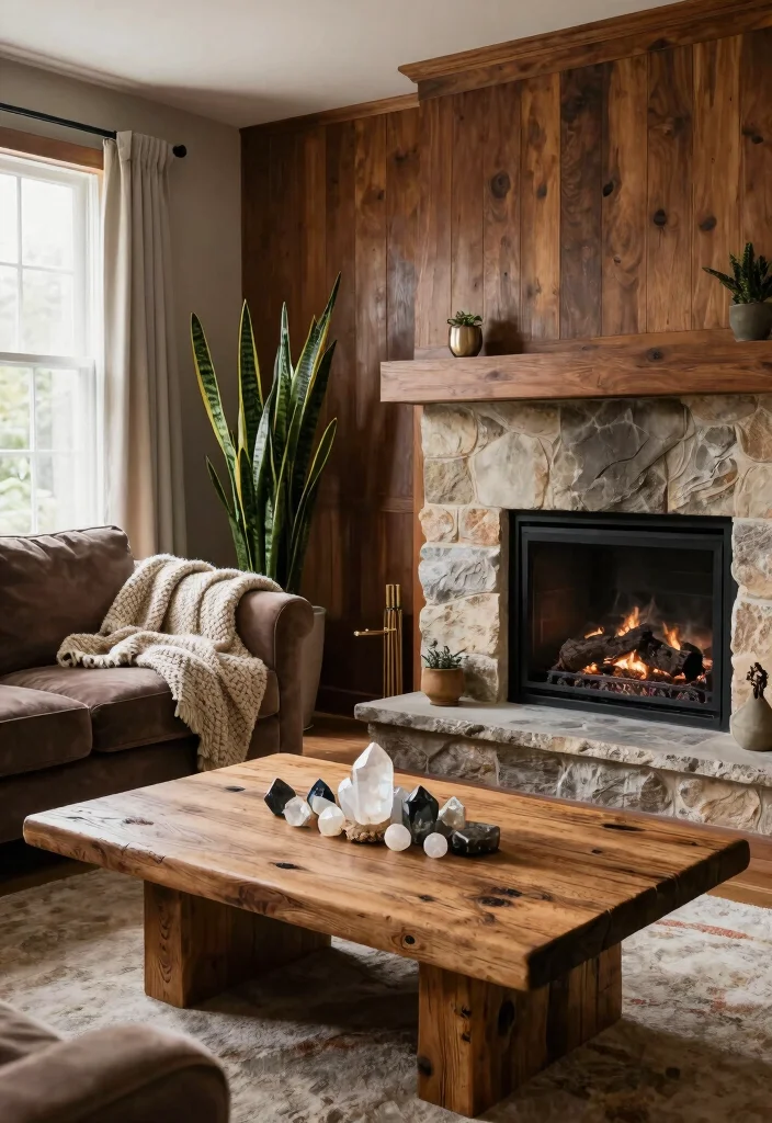 15 Witchy Living Room Ideas for a Dark Mystical Aesthetic - 2. Elemental Accents 1