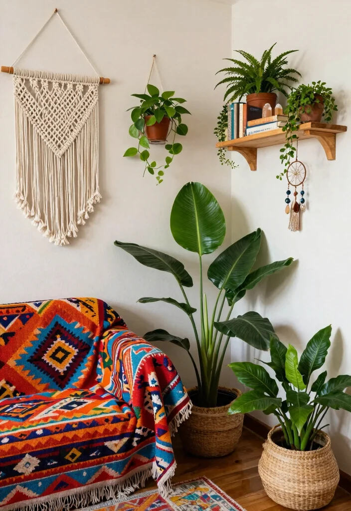 15 Witchy Living Room Ideas for a Dark Mystical Aesthetic - 5. Bohemian Witch Decor 1