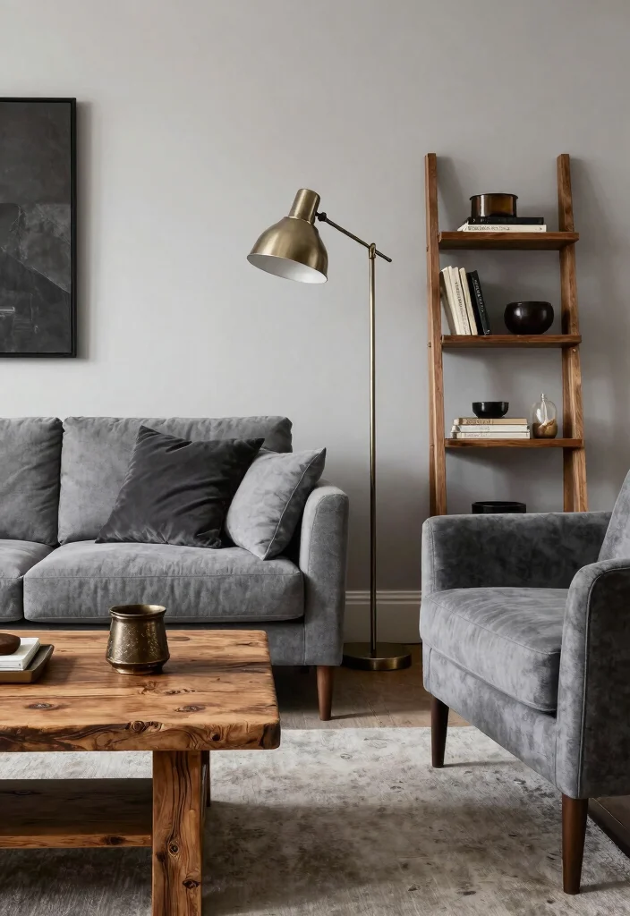 16 American Living Room Design Ideas Comfortable and Timeless - 2. Mix Modern and Rustic Elements 1