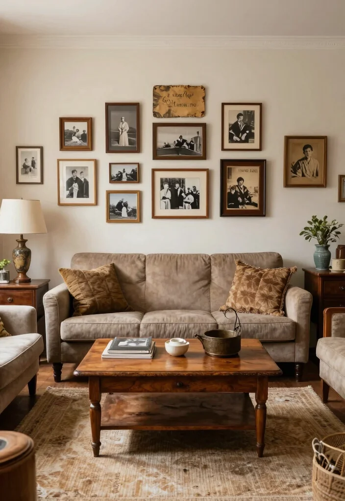 16 American Living Room Design Ideas Comfortable and Timeless - 4. Incorporate Vintage Finds 1