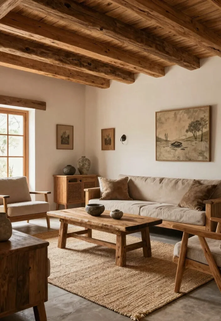 16 American Living Room Design Ideas Comfortable and Timeless - 7. Use Natural Materials 1