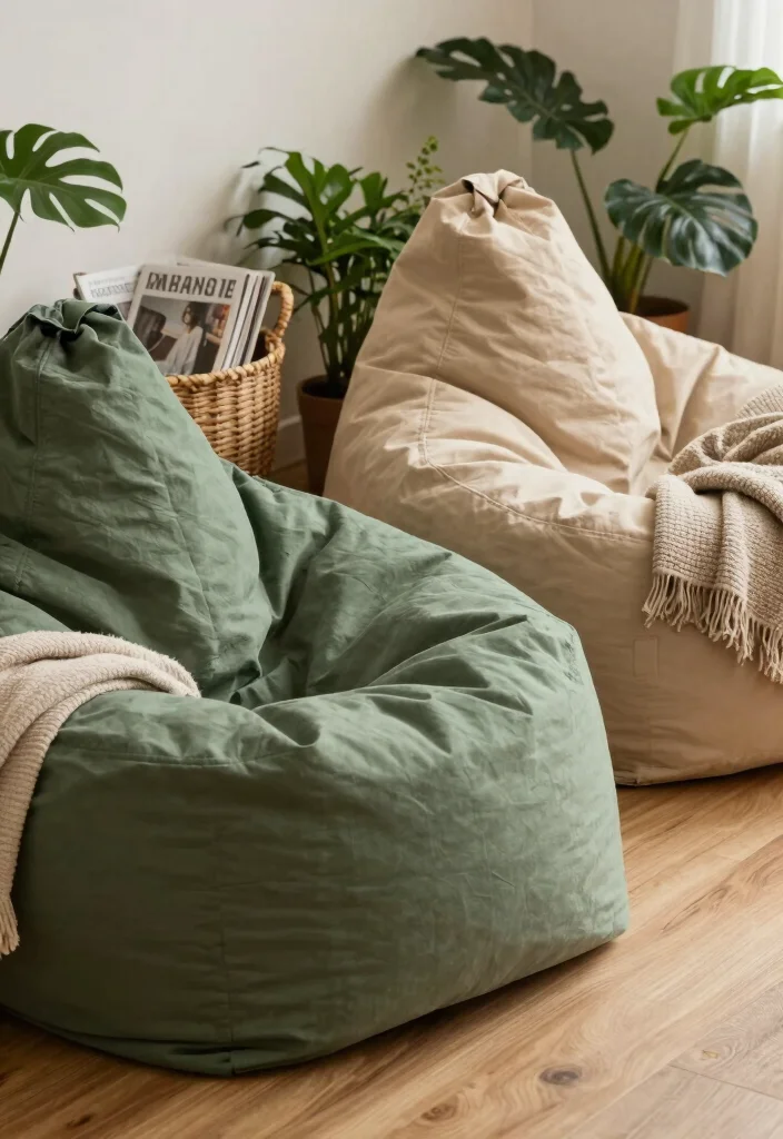 16 Bean Bag Bedroom Ideas for Cozy Casual Comfort - 1. Eco-Friendly Fabric Choices 1