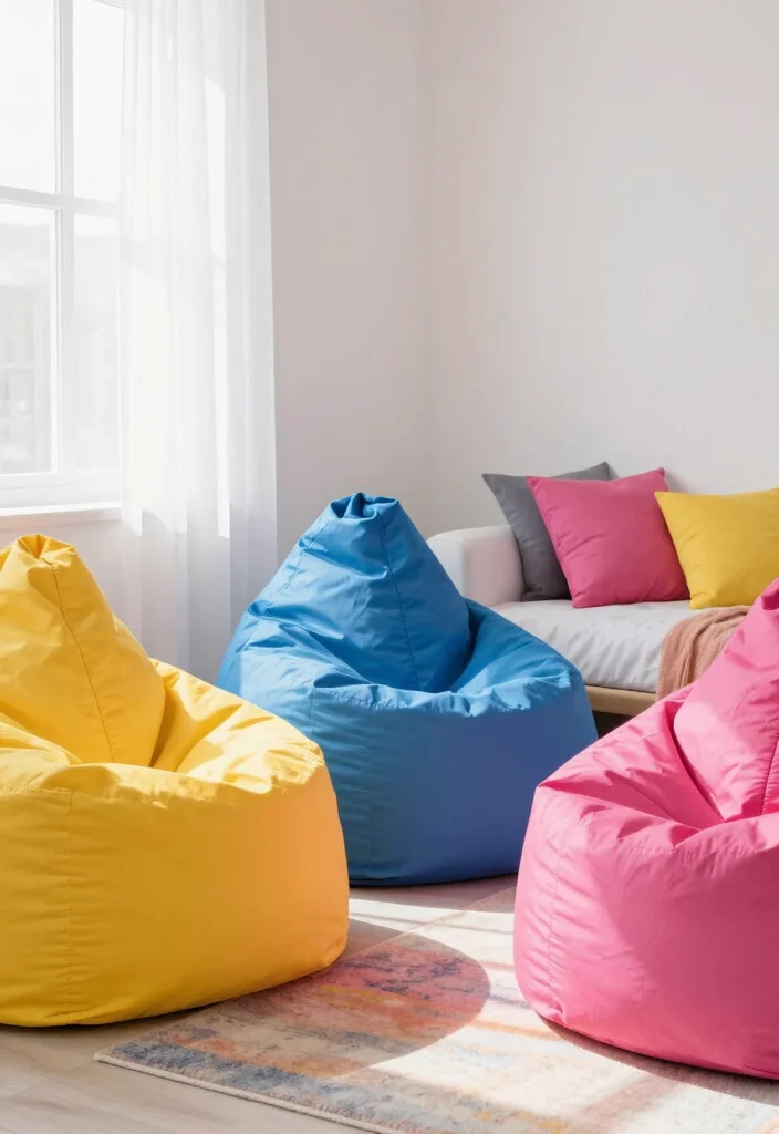 16 Bean Bag Bedroom Ideas for Cozy Casual Comfort - 2. Colorful Accents to Brighten Up 1