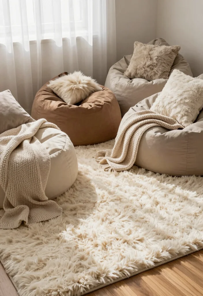 16 Bean Bag Bedroom Ideas for Cozy Casual Comfort - 3. Layering Textures 1