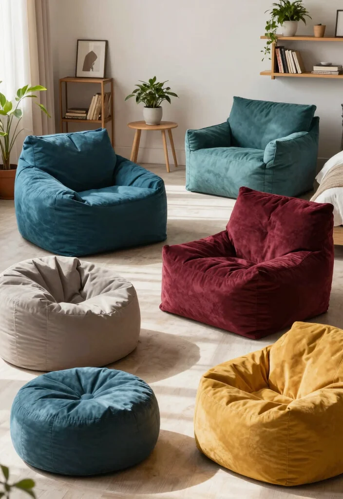 16 Bean Bag Bedroom Ideas for Cozy Casual Comfort - 4. Playful Bean Bag Chair Styles 1