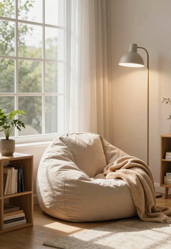 16 Bean Bag Bedroom Ideas for Cozy Casual Comfort - 5. Bean Bag Nooks for Reading 1