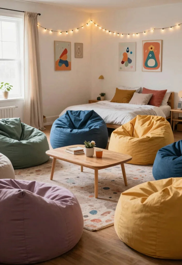 16 Bean Bag Bedroom Ideas for Cozy Casual Comfort - 6. Bean Bags as Casual Seating Options 1