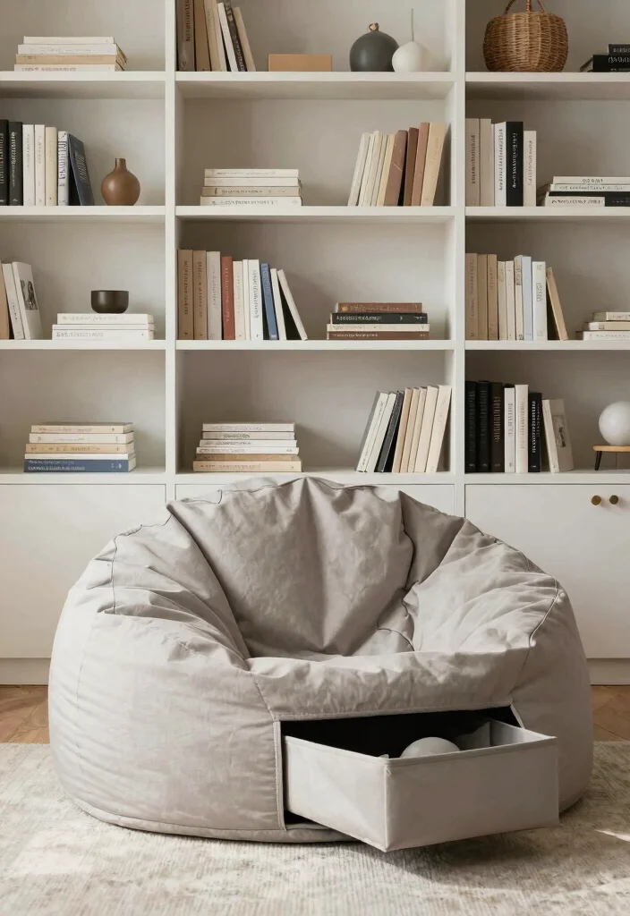 16 Bean Bag Bedroom Ideas for Cozy Casual Comfort - 9. Bean Bag Storage Solutions 1