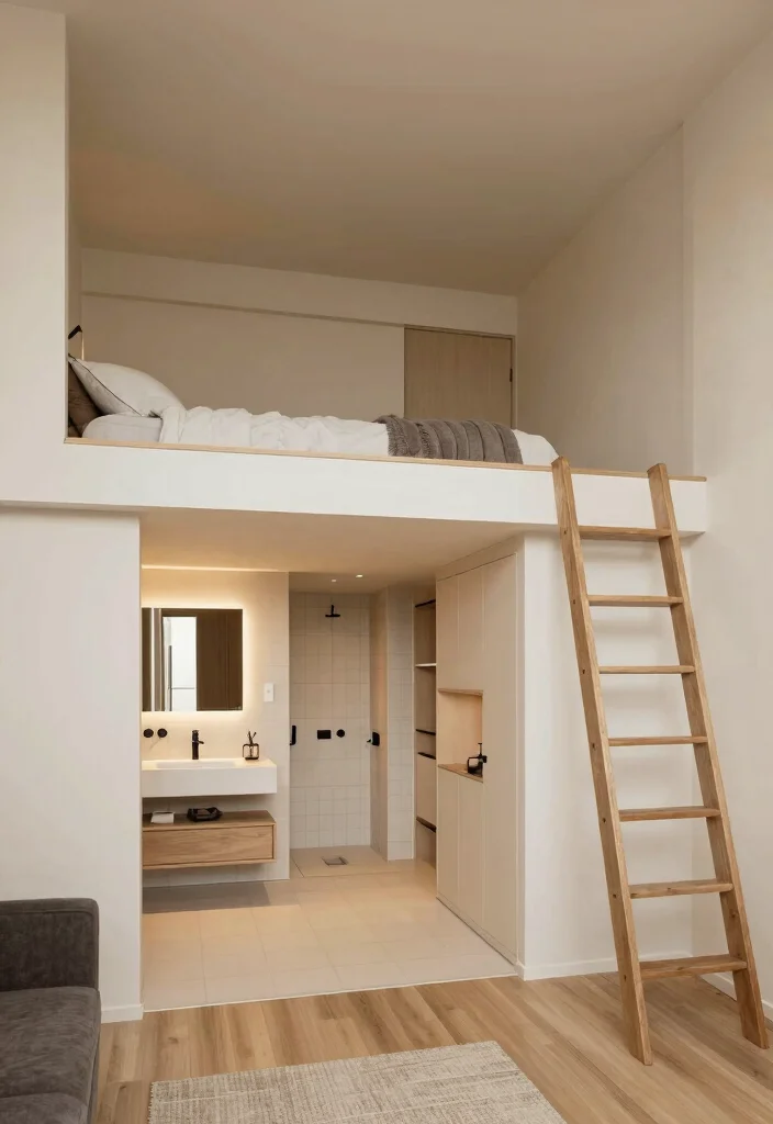 16 Bedroom With Bathroom Layout Ideas for Compact Spaces - 7. The Loft Style 1