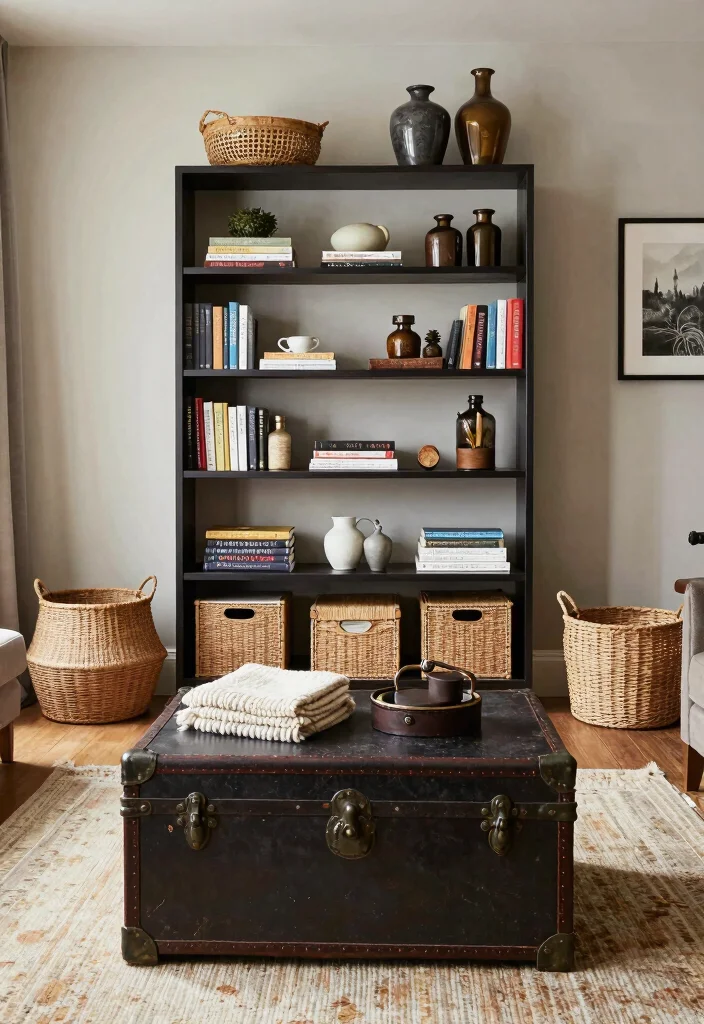 16 British Living Room Ideas Classic Cozy Charm - 15. Functional Yet Stylish Storage 1