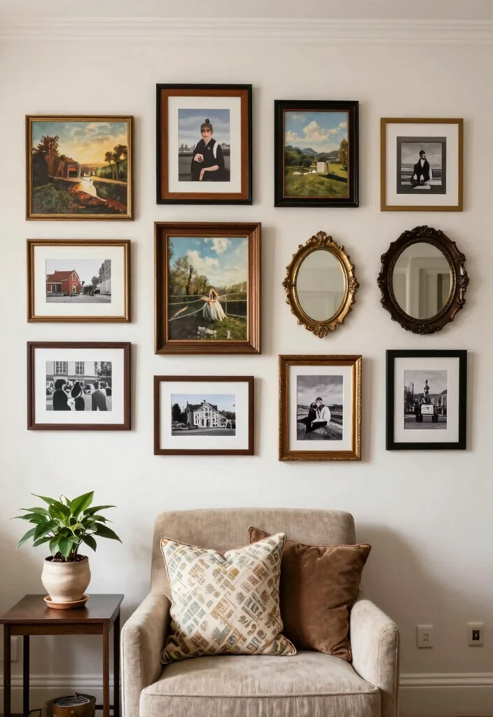 16 British Living Room Ideas Classic Cozy Charm - 8. Eclectic Gallery Walls 1