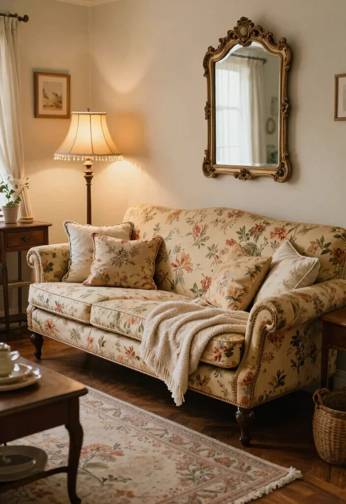 16 Cozy Couch in Bedroom Ideas for Functional Relaxed Seating - 10. Vintage Charm 1