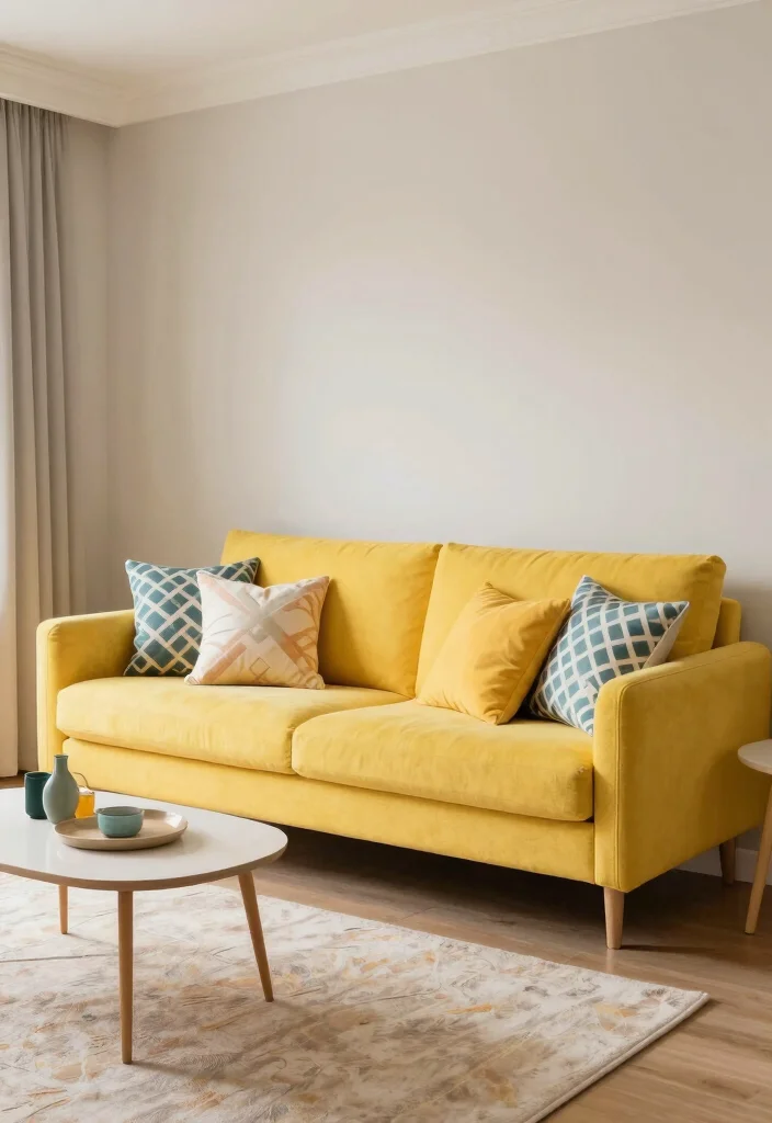 16 Cozy Couch in Bedroom Ideas for Functional Relaxed Seating - 11. Color Pop 1