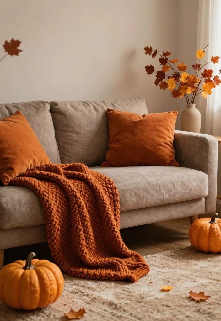 16 Cozy Couch in Bedroom Ideas for Functional Relaxed Seating - 15. Seasonal Charm 1