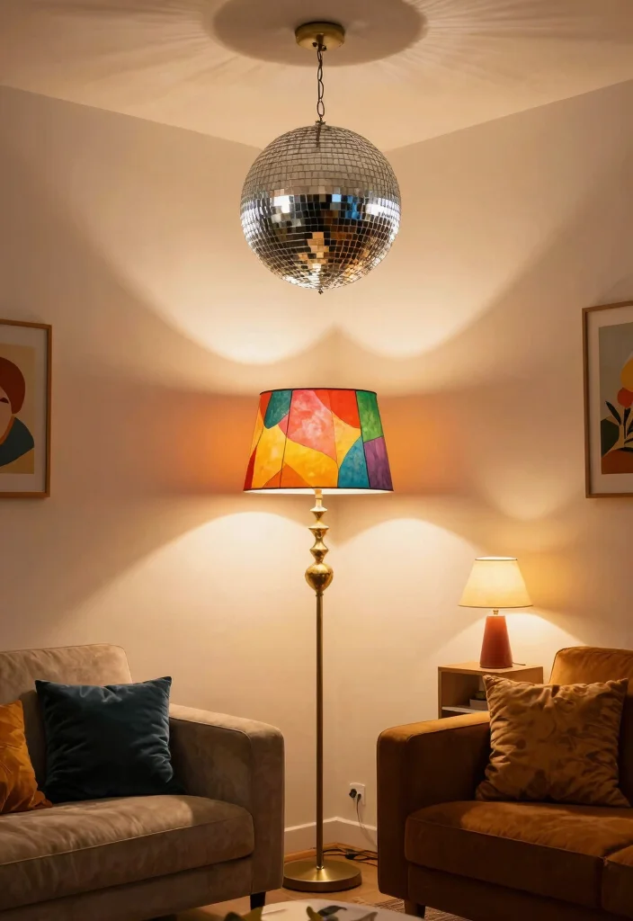 16 Groovy Living Room Ideas Retro Fun and Bold - 4. Statement Lighting: Be Bold 1