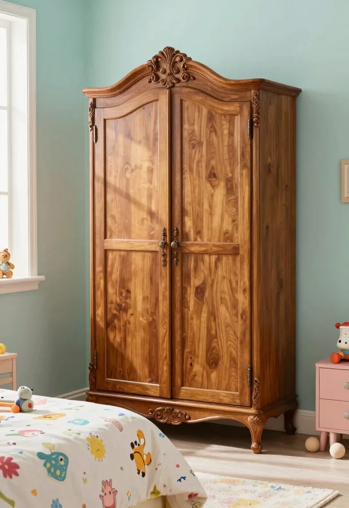 16 Kids Bedroom Wardrobe Design Ideas: Smart Playful Storage - 3. Vintage Charm Wardrobe 1