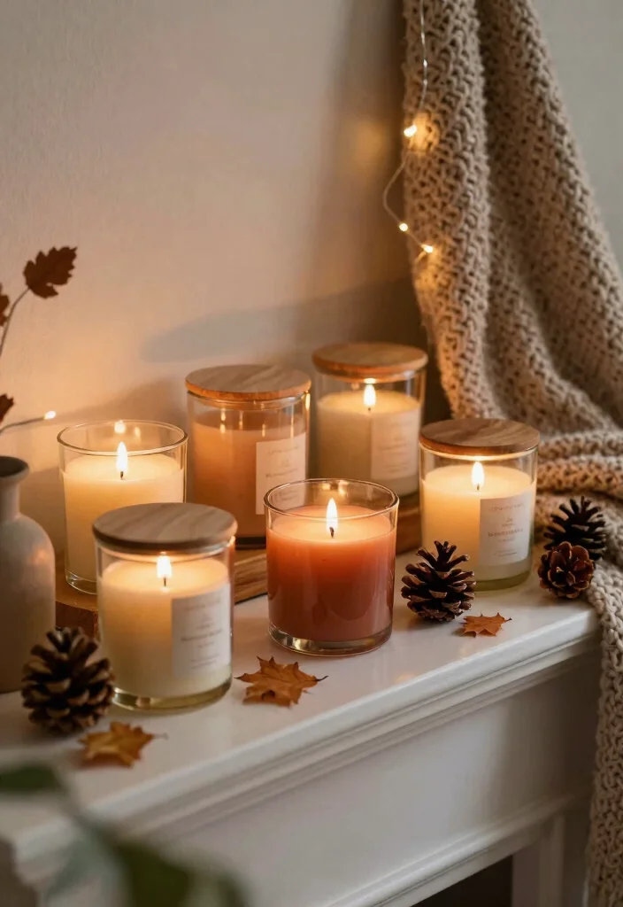 16 Living Room Candles Ideas Cozy Ambient Styling - 1. Seasonal Scented Candles 1