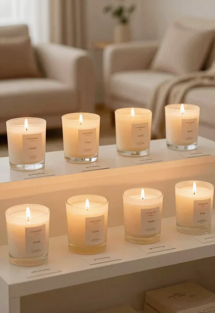 16 Living Room Candles Ideas Cozy Ambient Styling - 10. Candle Scents for Mood Enhancement 1