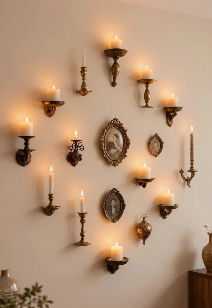 16 Living Room Candles Ideas Cozy Ambient Styling - 13. Candle Wall Art 1