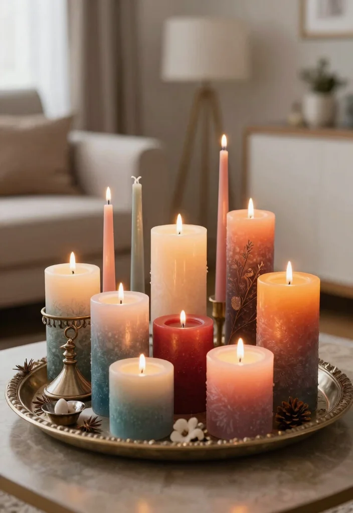 16 Living Room Candles Ideas Cozy Ambient Styling - 14. Multi-Candle Clusters 1