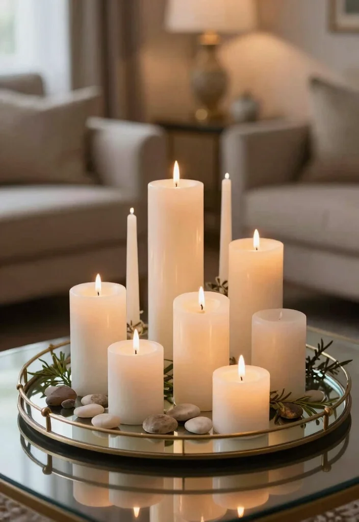 16 Living Room Candles Ideas Cozy Ambient Styling - 2. Decorative Candle Arrangements 1