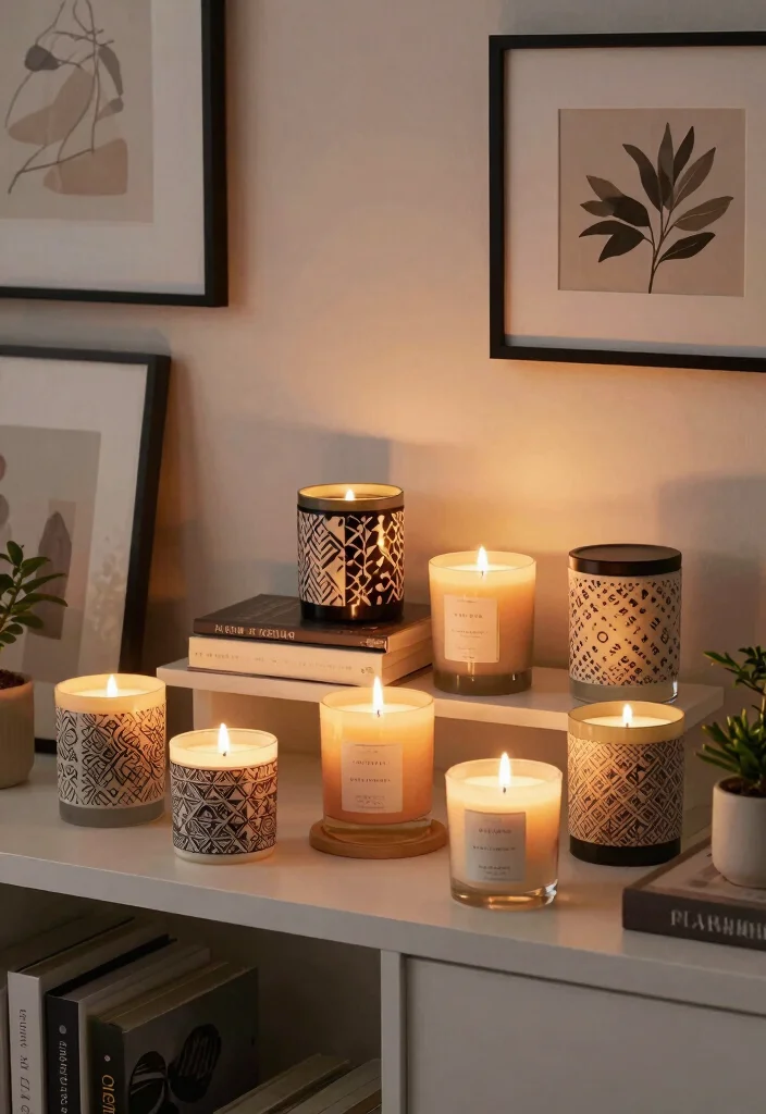 16 Living Room Candles Ideas Cozy Ambient Styling - 5. Scented Candle Jars as Decor 1