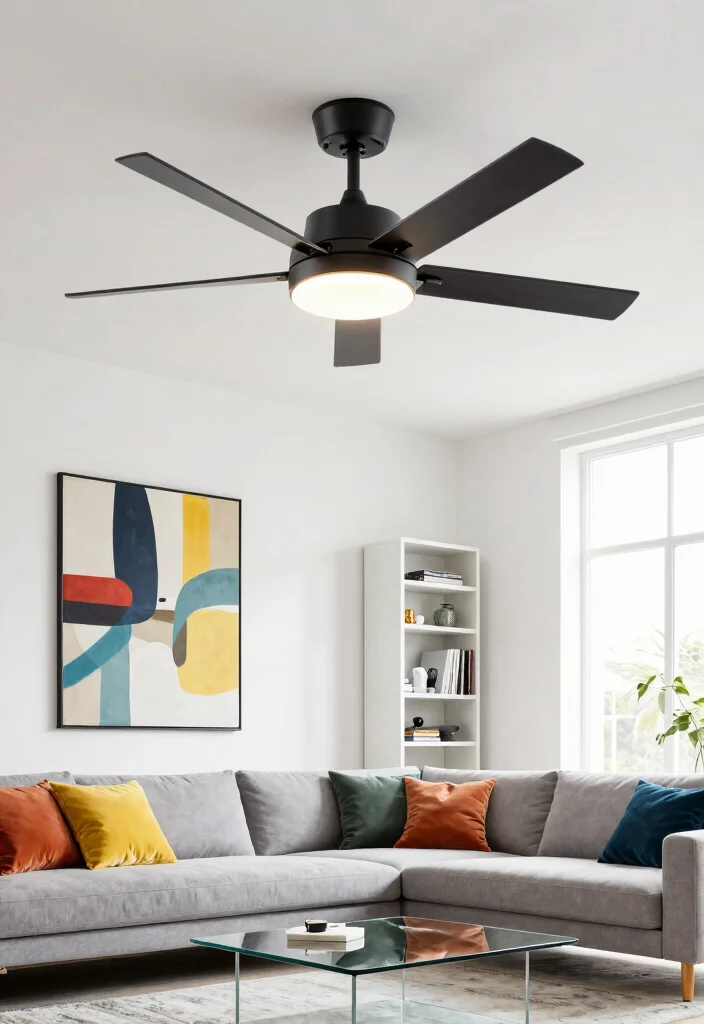 16 Living Room Fans With Lights Ideas Practical and Stylish - 1. Sleek and Modern with Geometric Shapes 1