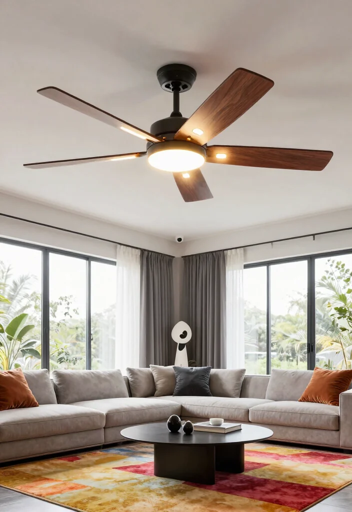16 Living Room Fans With Lights Ideas Practical and Stylish - 12. Unique Designs for Statement Pieces 1