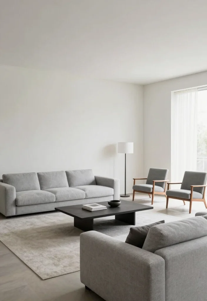 16 Living Room Simple Design Ideas for a Clean, Calm Living - 11. Create a Peaceful Layout 1