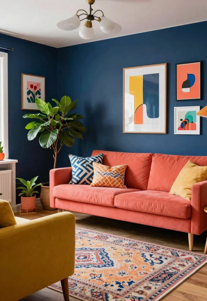 16 Living Room With Character Ideas Personal and Unique - 2. Bold Color Combinations 1