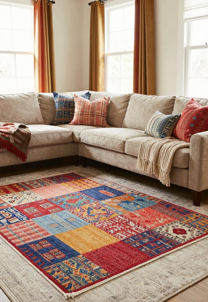 16 Living Room With Character Ideas Personal and Unique - 5. Eclectic Textiles 1