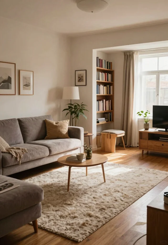 16 Nude Living Room Ideas: Soft Minimal Warmth - 15. Thoughtful Layouts 1