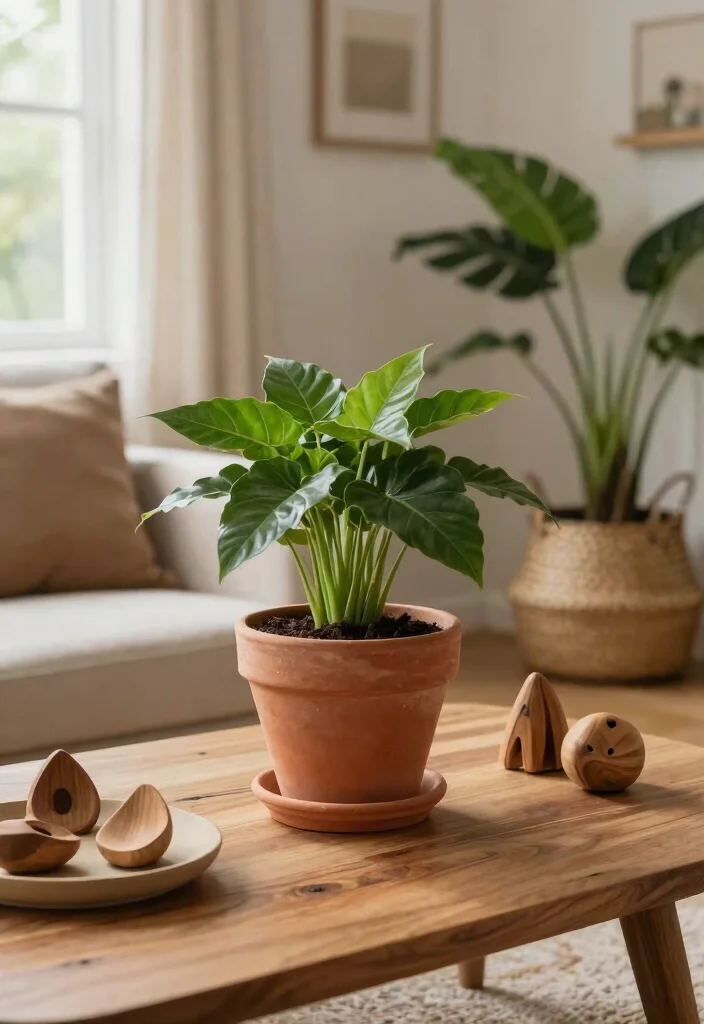 16 Nude Living Room Ideas: Soft Minimal Warmth - 7. Earthy Decor Elements 1