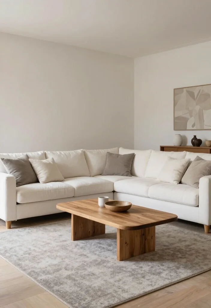 16 Nude Living Room Ideas: Soft Minimal Warmth - 9. Neutral Furnishings 1