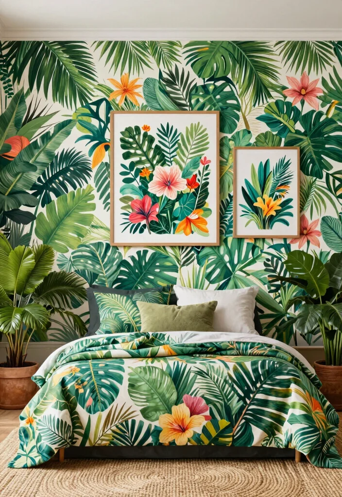16 Prints for Bedroom Wall Art Ideas Easy Stylish Decor - 15. Lush Jungle Themes 1