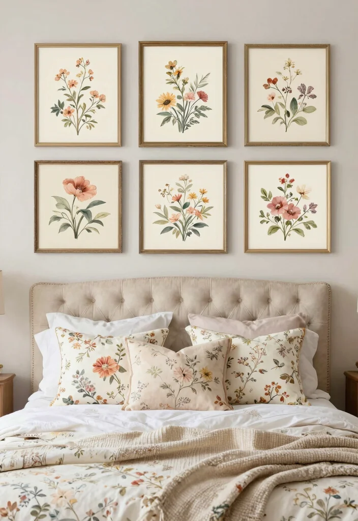 16 Prints for Bedroom Wall Art Ideas Easy Stylish Decor - 4. Vintage Floral Patterns 1