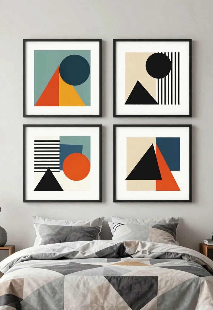 16 Prints for Bedroom Wall Art Ideas Easy Stylish Decor - 5. Geometric Shapes 1