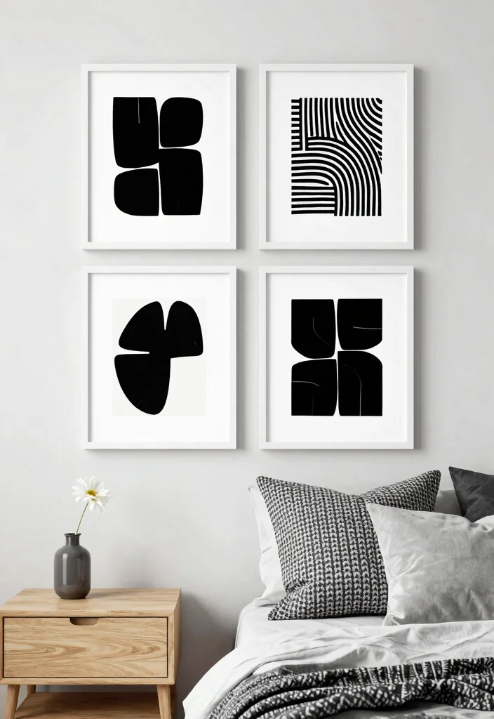 16 Prints for Bedroom Wall Art Ideas Easy Stylish Decor - 8. Minimalist Black & White 1