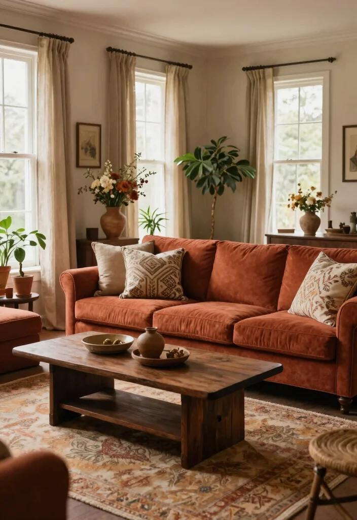 16 Regency Living Room Ideas: Elegant Classic Grandeur - 4. Rich Earth Tones: Grounded and Inviting 1