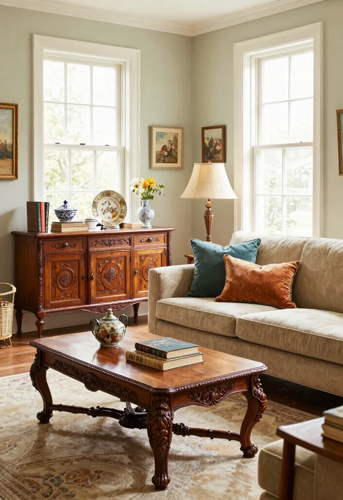 16 Regency Living Room Ideas: Elegant Classic Grandeur - 8. Antique Furniture: A Nod to the Past 1