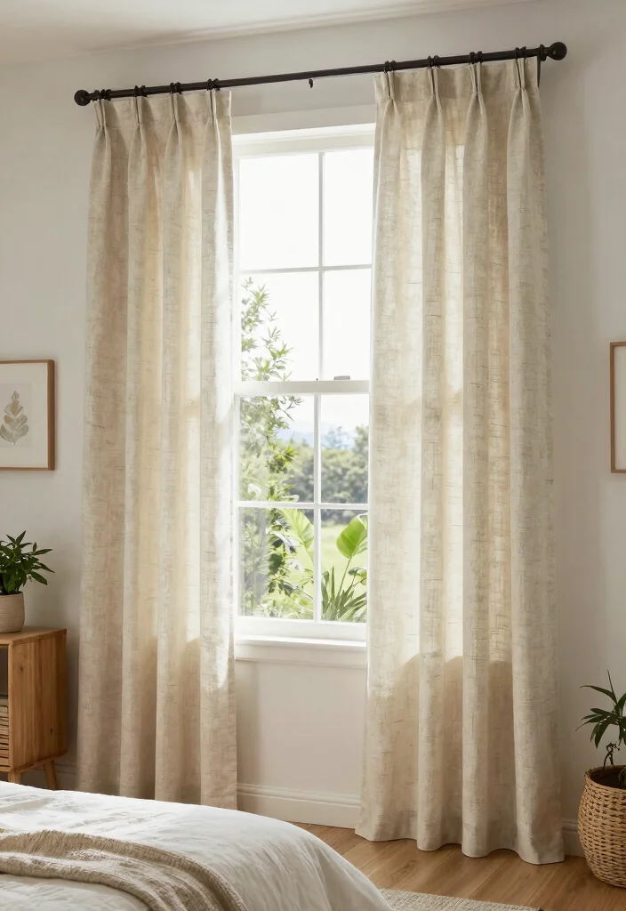 16 Small Bedroom Curtain Ideas: Light Space Saving Style - 16. Eco-Friendly Window Treatments 1