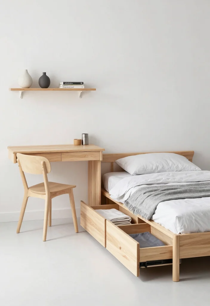 16 Small Main Bedroom Ideas: Comfortable Balanced Design - 2. Opt for Space-Saving Furniture 1