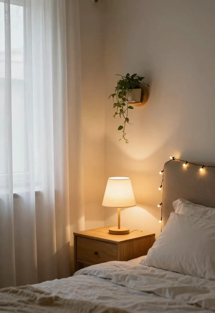 16 Small Main Bedroom Ideas: Comfortable Balanced Design - 7. Soft Lighting Solutions 1