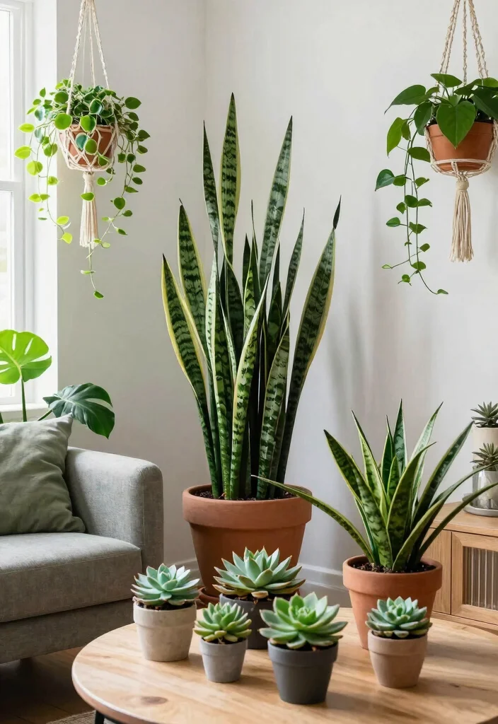 16 Texas Living Room Ideas: Warm Rustic Modern Mix - 12. Add a Touch of Greenery 1