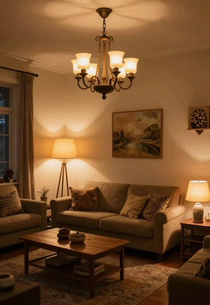 16 Texas Living Room Ideas: Warm Rustic Modern Mix - 8. Warm Lighting for Atmosphere 1