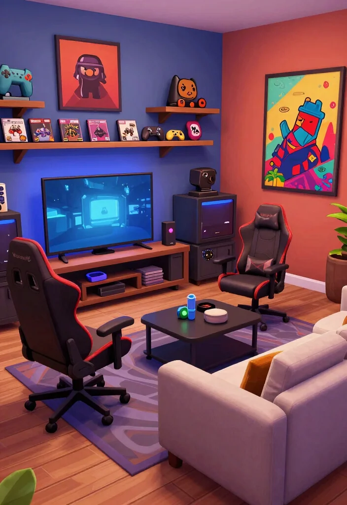 17 Bloxburg Living Room Ideas Aesthetic and Creative - 12. Game Room Twist 1