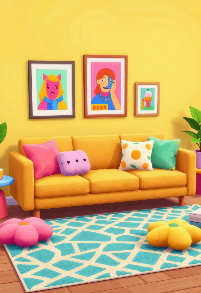 17 Bloxburg Living Room Ideas Aesthetic and Creative - 5. Vibrant Color Pop 1