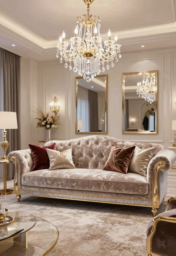 17 Bloxburg Living Room Ideas Aesthetic and Creative - 9. Elegant Glam 1